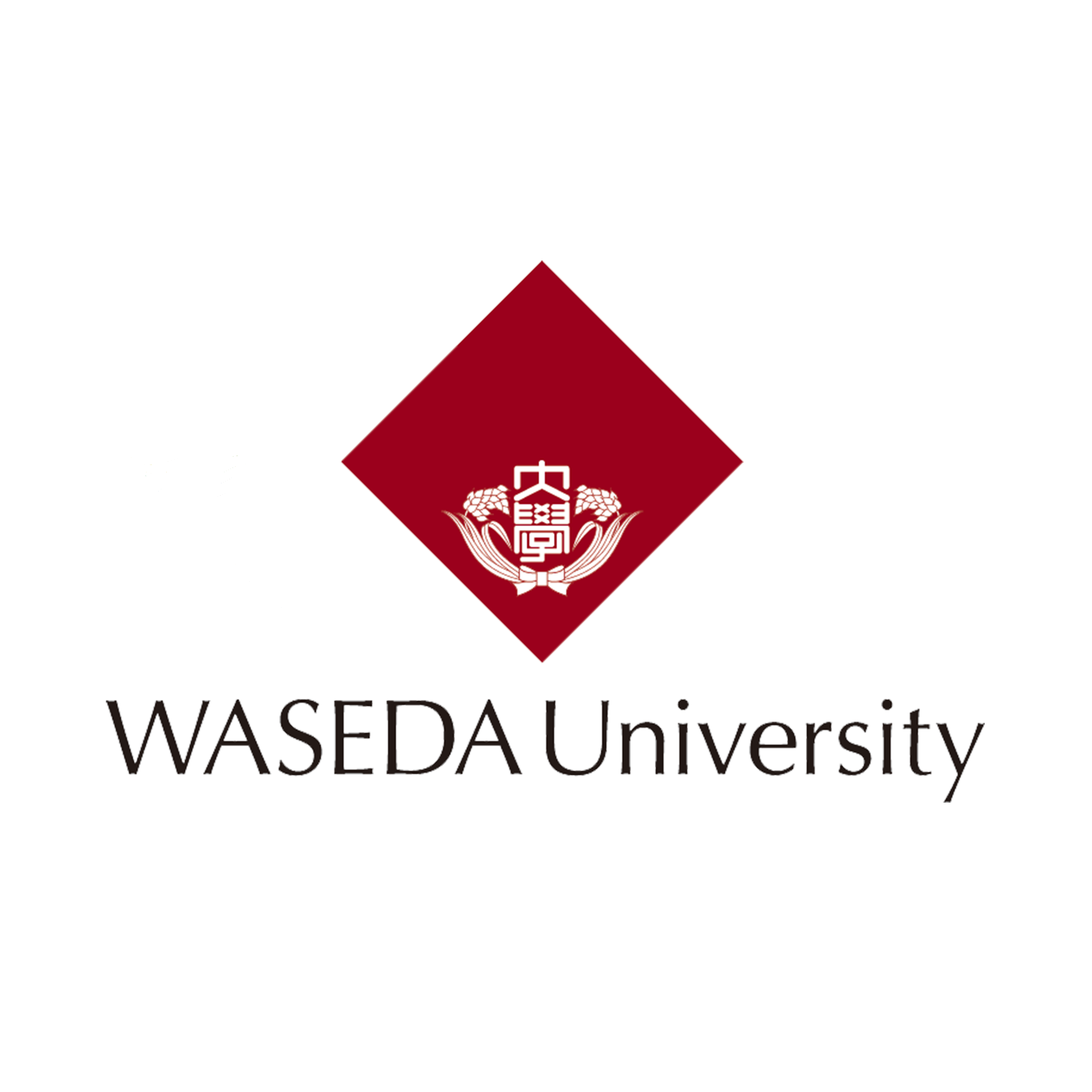 Waseda University text under red logo
