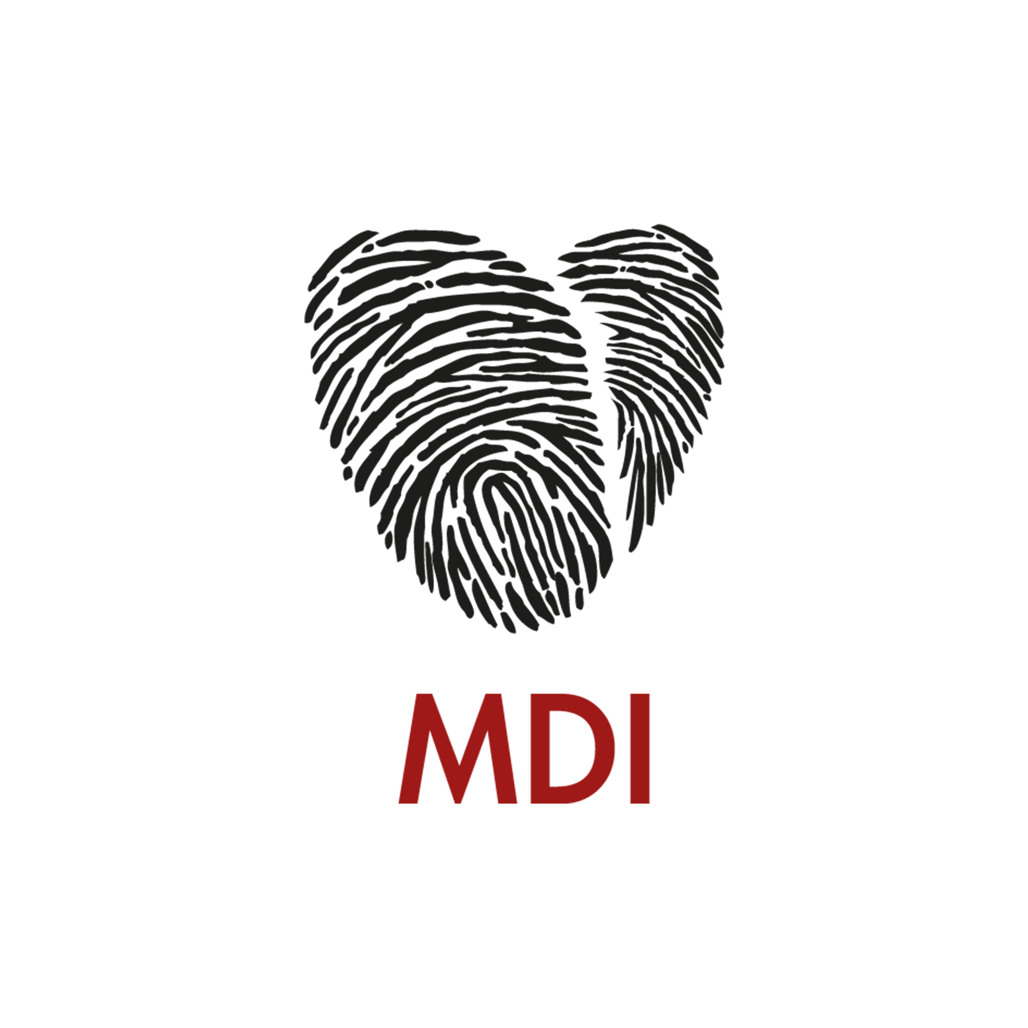 MDI logo in black and red