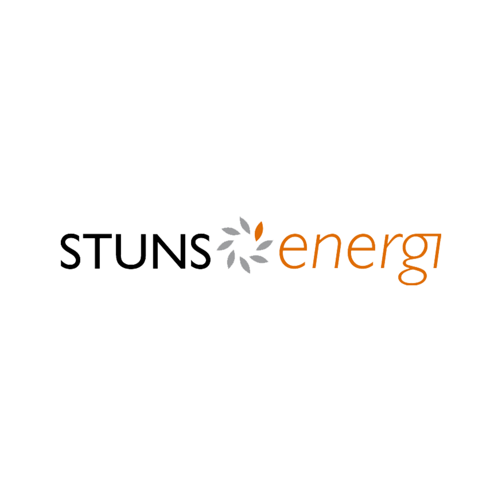 STUNS energi logo in black and orange